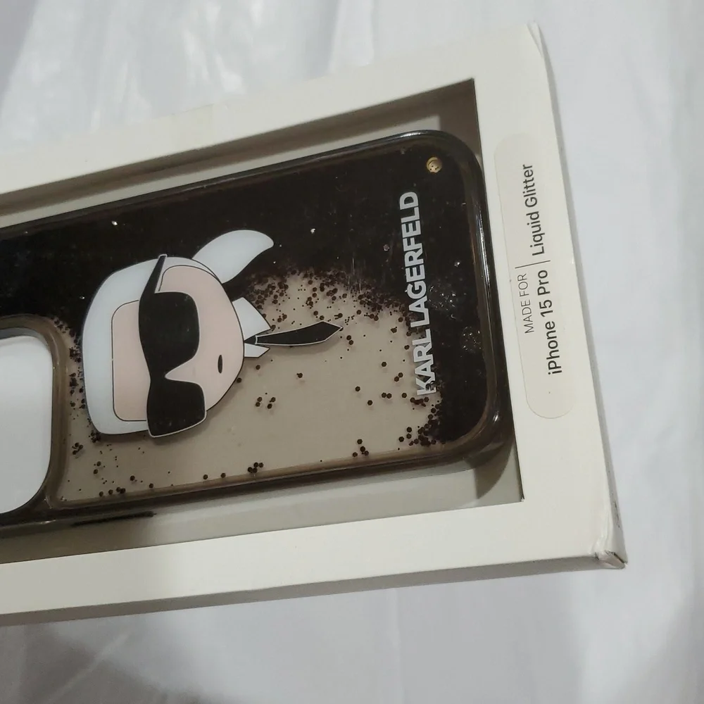 Karl Lagerfeld iPhone 15 Pro Karl figurehead liquid glitter‎ slim profile case